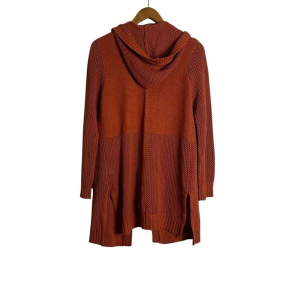 Marled cotton blend hooded cardigan. Size medium - Picture 8 of 9